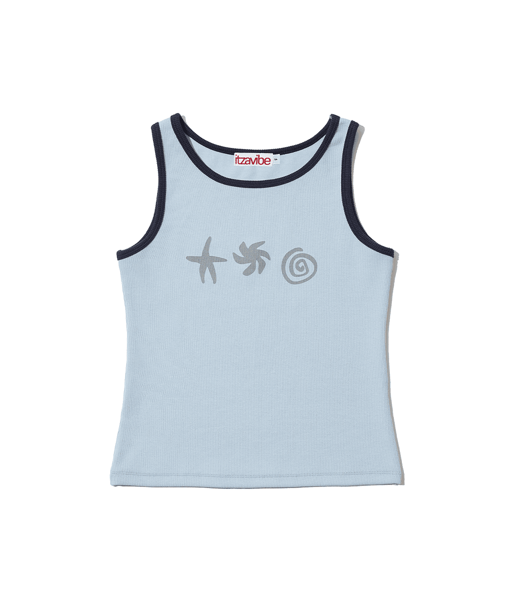 DOODLE SLEEVELESS - BLUE