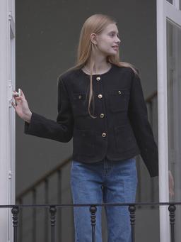 Jane Tweed Goldish Jacket - Black
