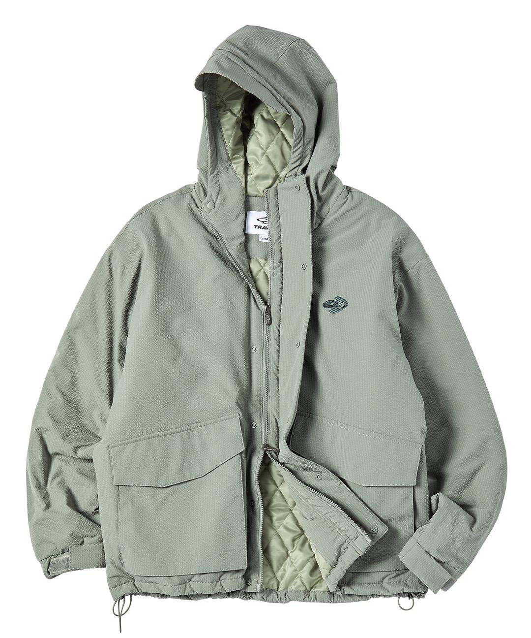 링클 라이트 패딩 자켓 블루 그레이