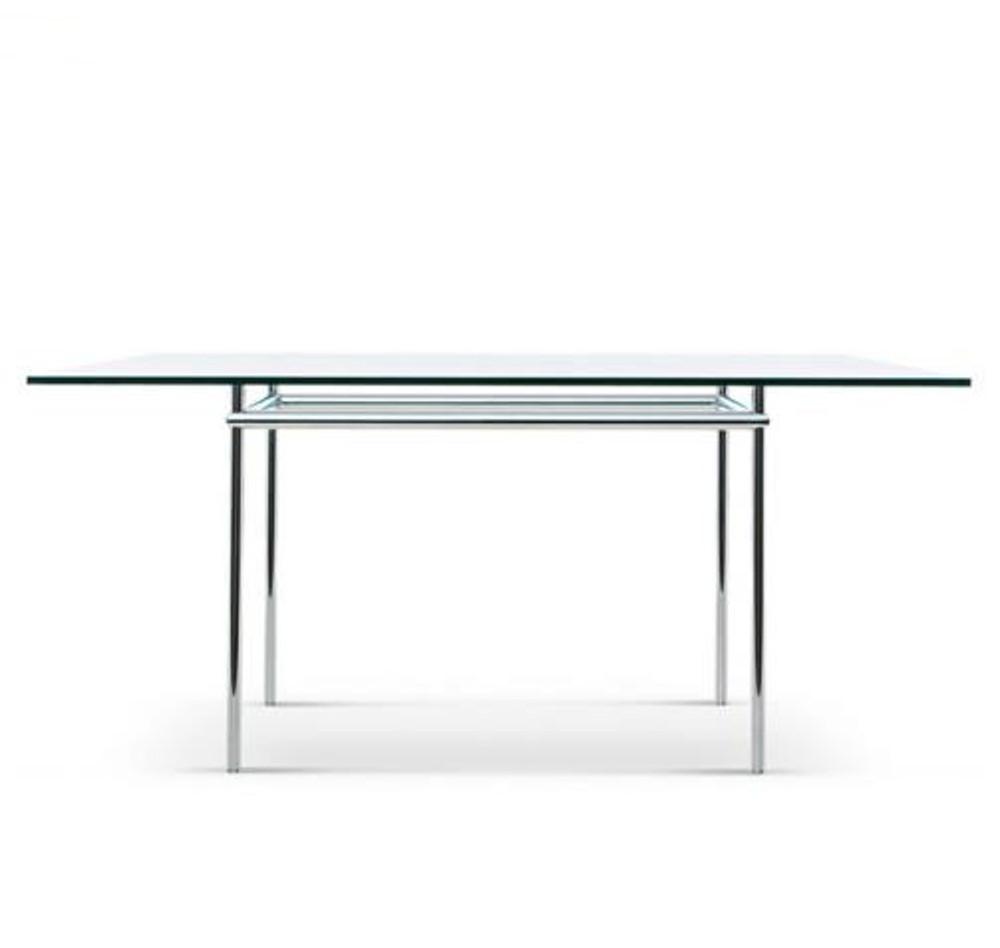 엘몬트 르코르뷔지에 LC12 다이닝 테이블 스테인리스 강화유리 식탁