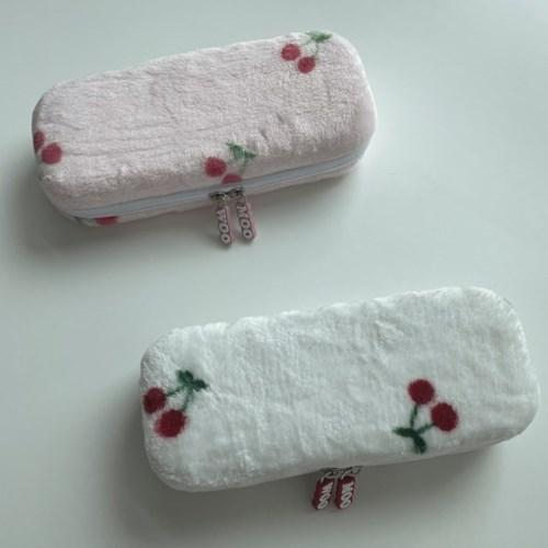 무우스튜디오 우유에 빠진 체리 펜 케이스