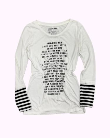 lettering layered sleeve t-shirt