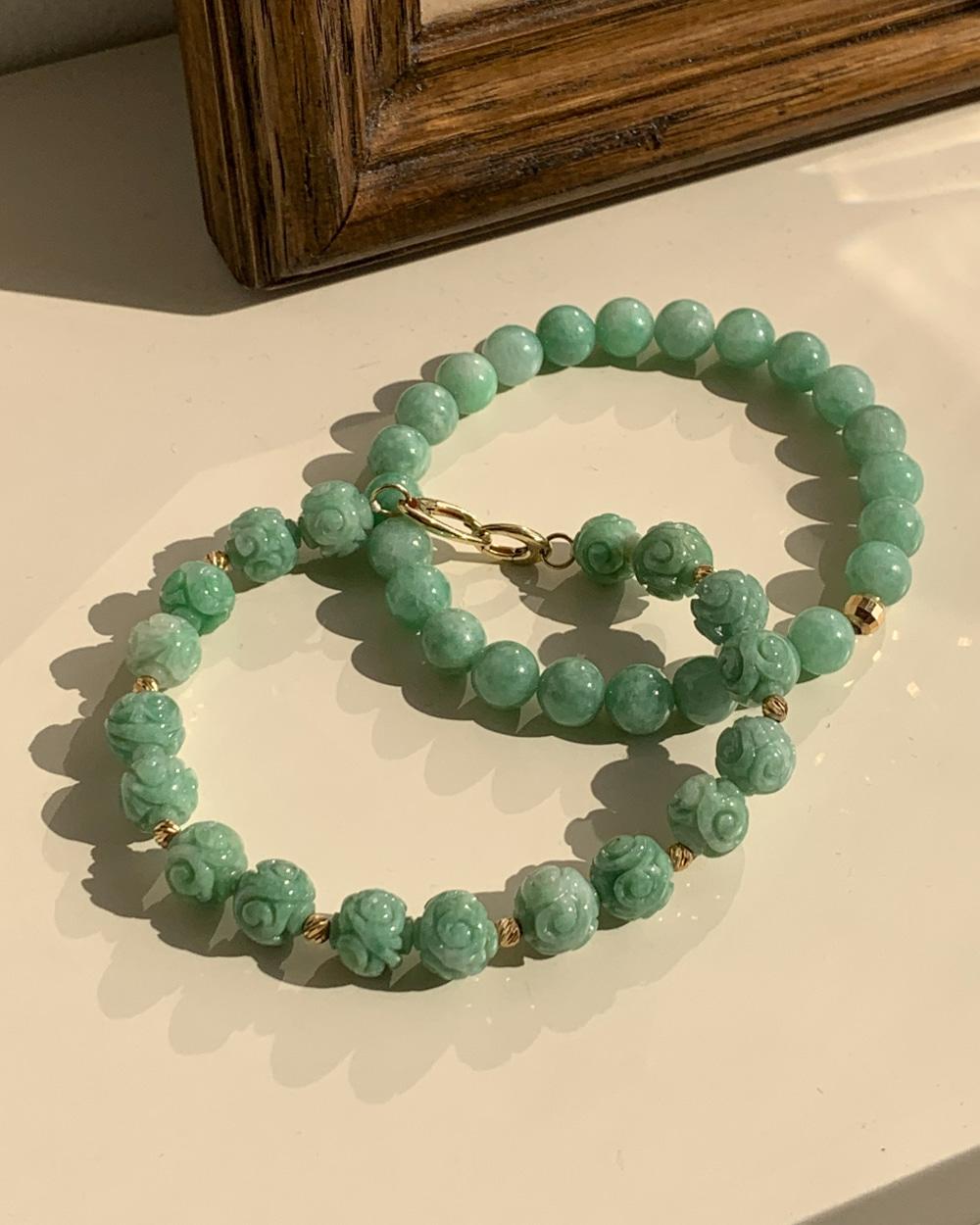 Minty Green Jade Bracelet_rose