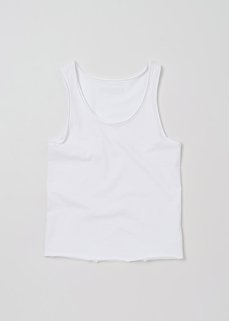 (REORDER) RAW DETAIL SLEEVELESS TOP IN WHITE