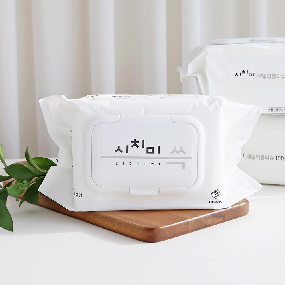 한스웰 시치미 물티슈 엠보싱 캡형 100매 10팩+10팩