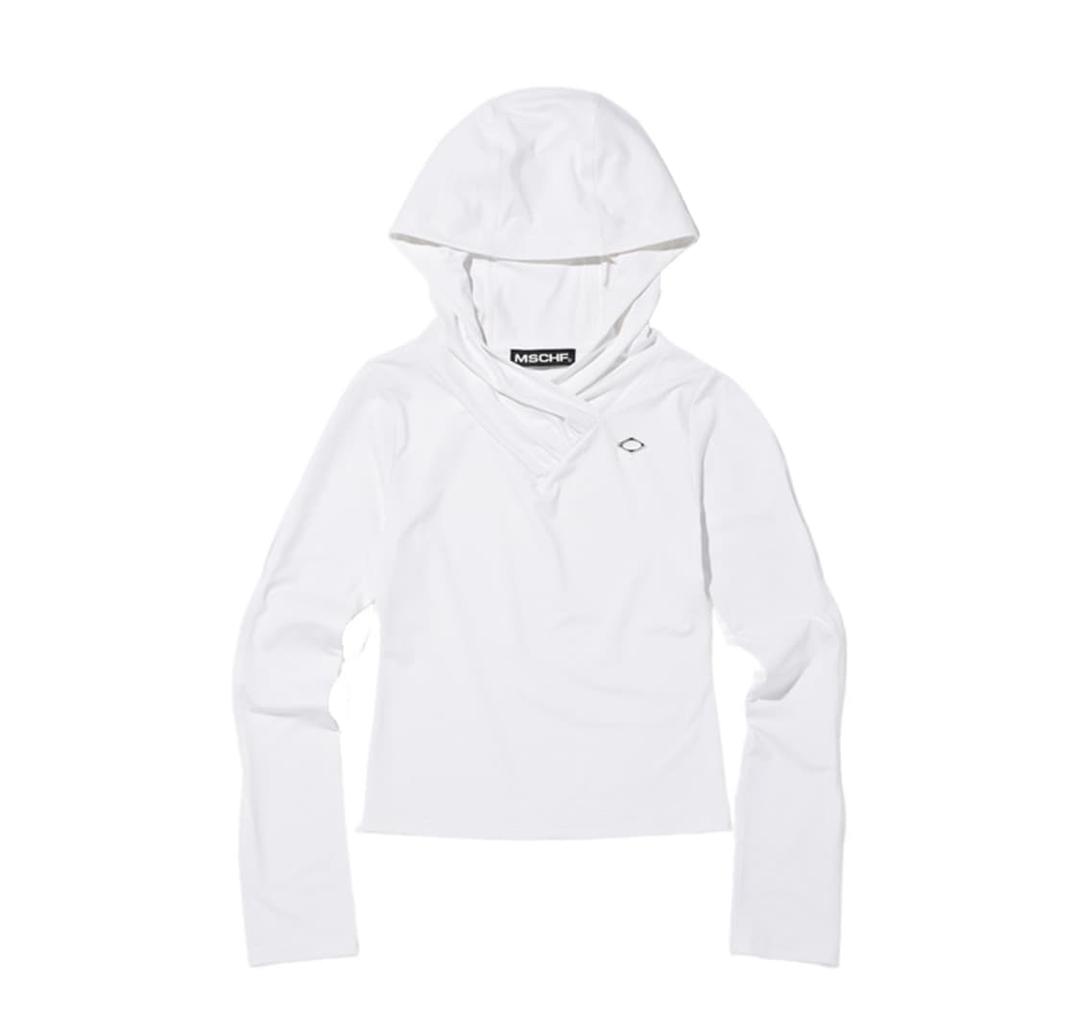 미스치프 후디드 시어링 오버랩 탑 화이트 집업 후드티 | 후루츠패밀리