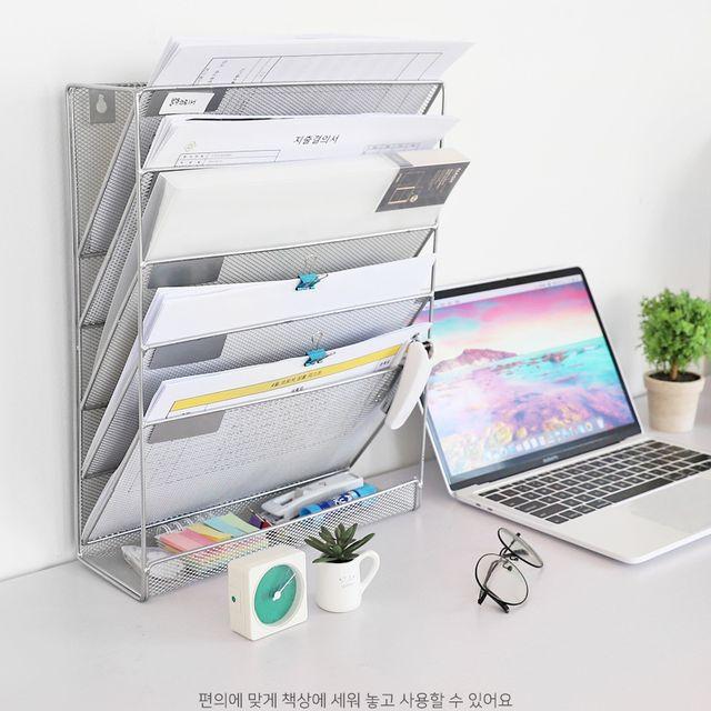 좁은 책상 문서 정리 파티션 걸이 메탈 선반 수납 소품함