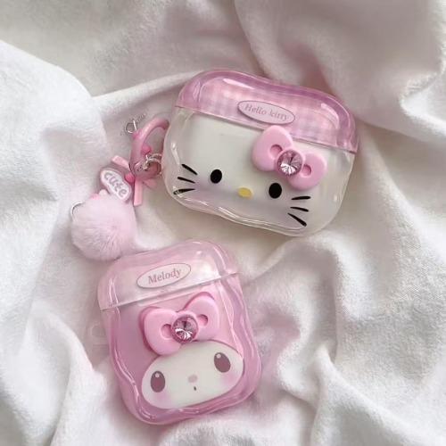 스프링 젤리 핑크 키티 마이멜로디 에어팟 케이스