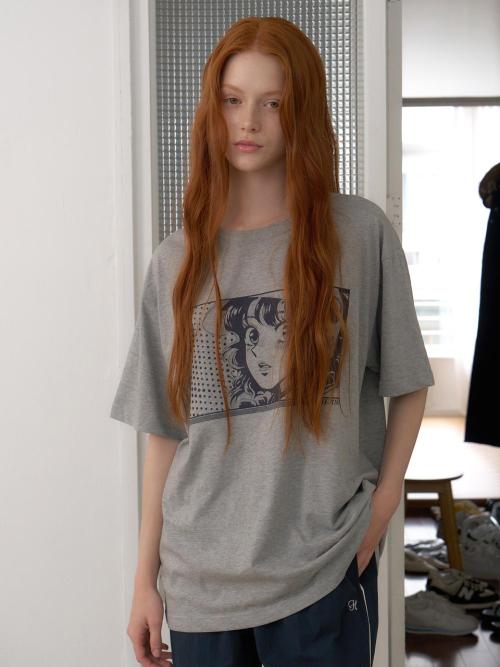 헤더 시퀀스 티셔츠 (멜란지 - 다크 네이비)