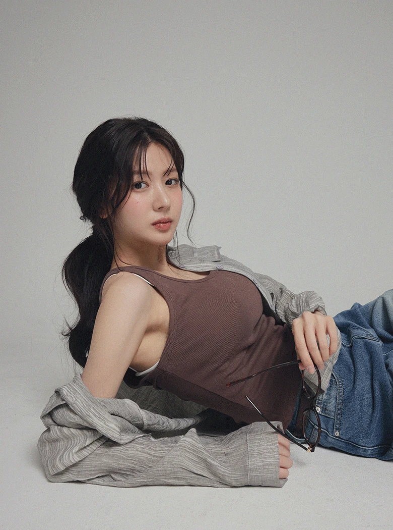 [온라인단독][송수이착용] 베루 골지 슬리브리스