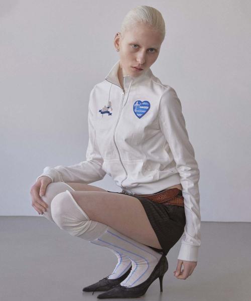 Flag Track Zip-Up White