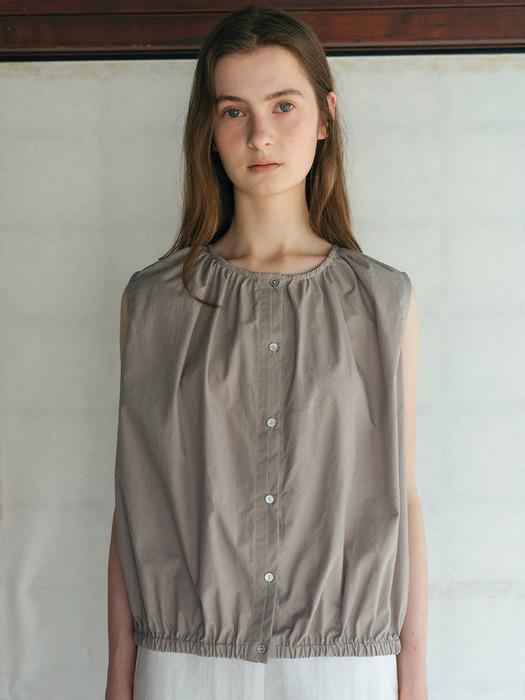Zoey Shirring Sleeveless (Mocha)