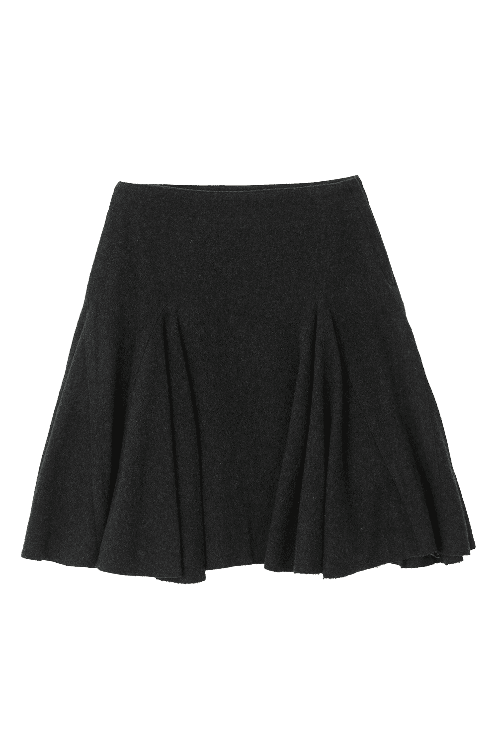 WOOL FLARE SKIRT_CHARCOAL