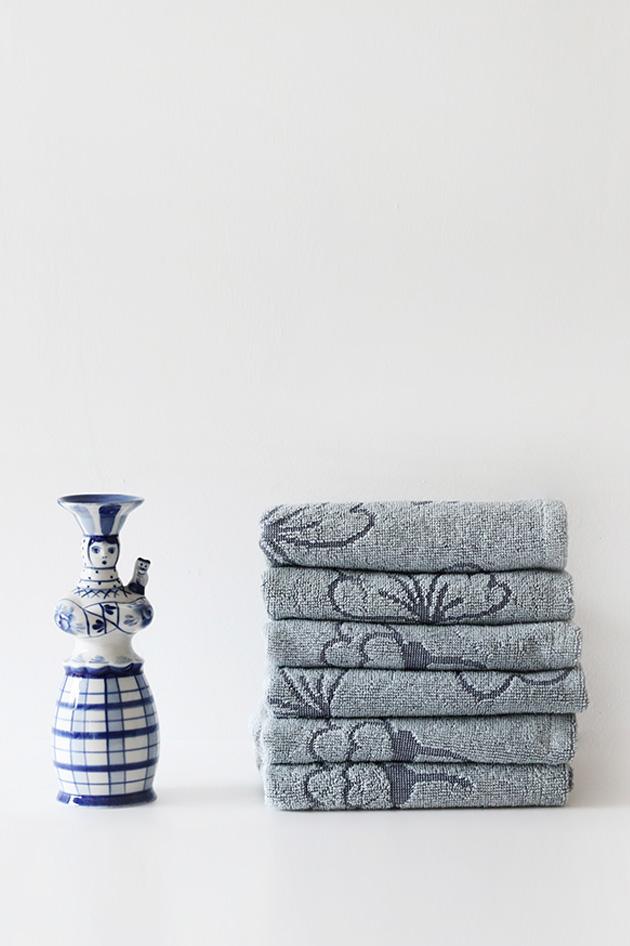 그레이시 블루 복사꽃 타월 세트 (2P)