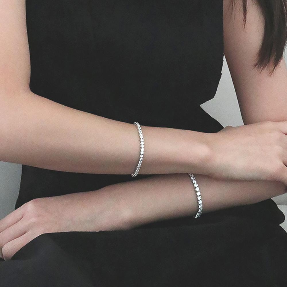 테니스팔찌 3부 4mm 라운드 큐빅 팔찌