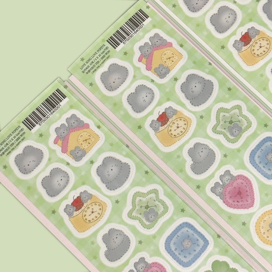 [러브송러브뽀빠이]토끼씨의 시계 씰스티커