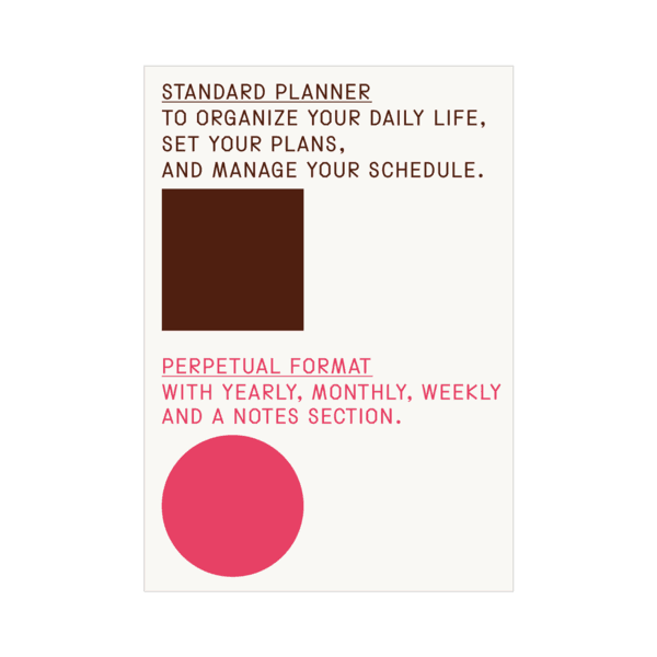 Standard Planner - Pink & Brown