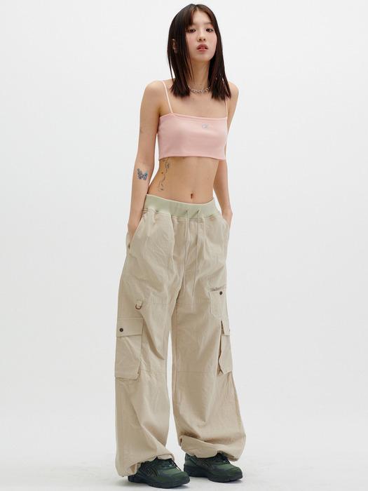 RIPSTOP BANDING CARGO PANTS [BEIGE]