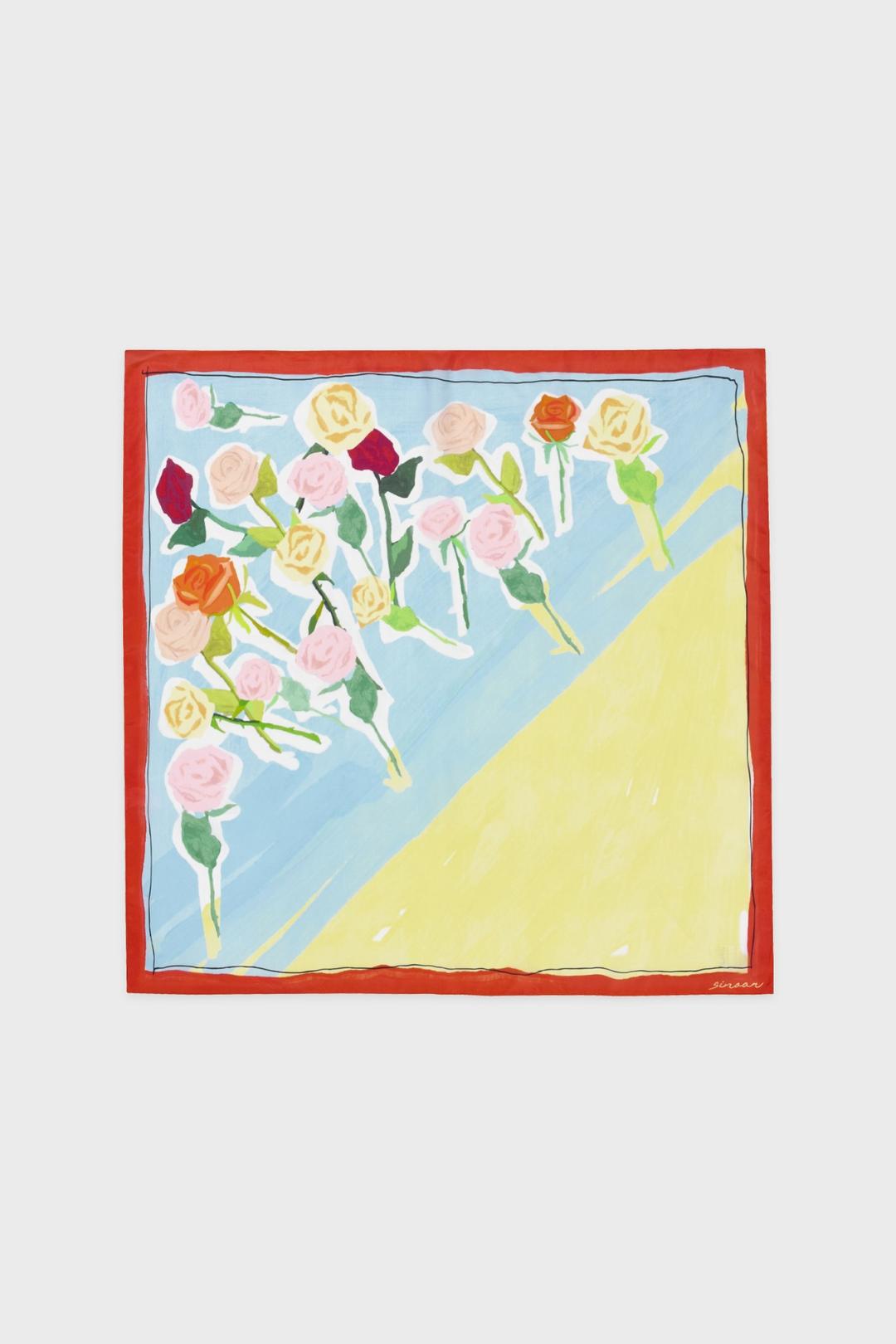 SN Flower Texture Scarf (Red)