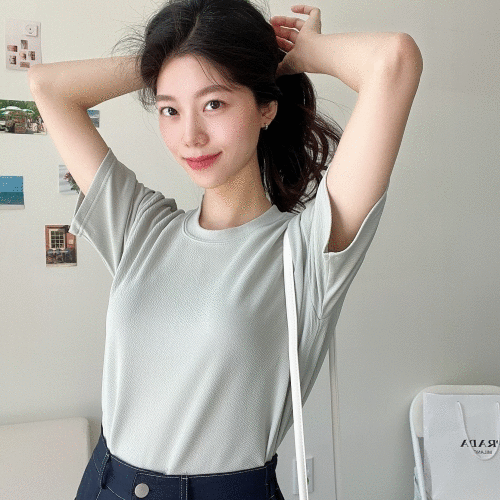 💛편안한💛 쫀득 스판 쿨링 반팔 티셔츠/ 반팔셔츠/루즈핏/반팔블라우스/퍼프블라우스/린넨셔츠/여름셔츠/오버핏셔츠/여름블라우스/라운드넥/데일리/직장인/데일리/여름반팔티
