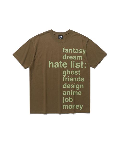 HATE LIST TEE_KHAKI(NG2FMUT521A)
