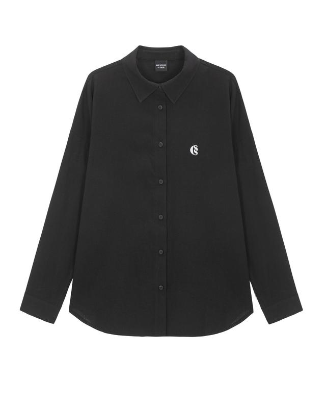 CS LINEN LOGO SHIRTS-018 (BLACK)