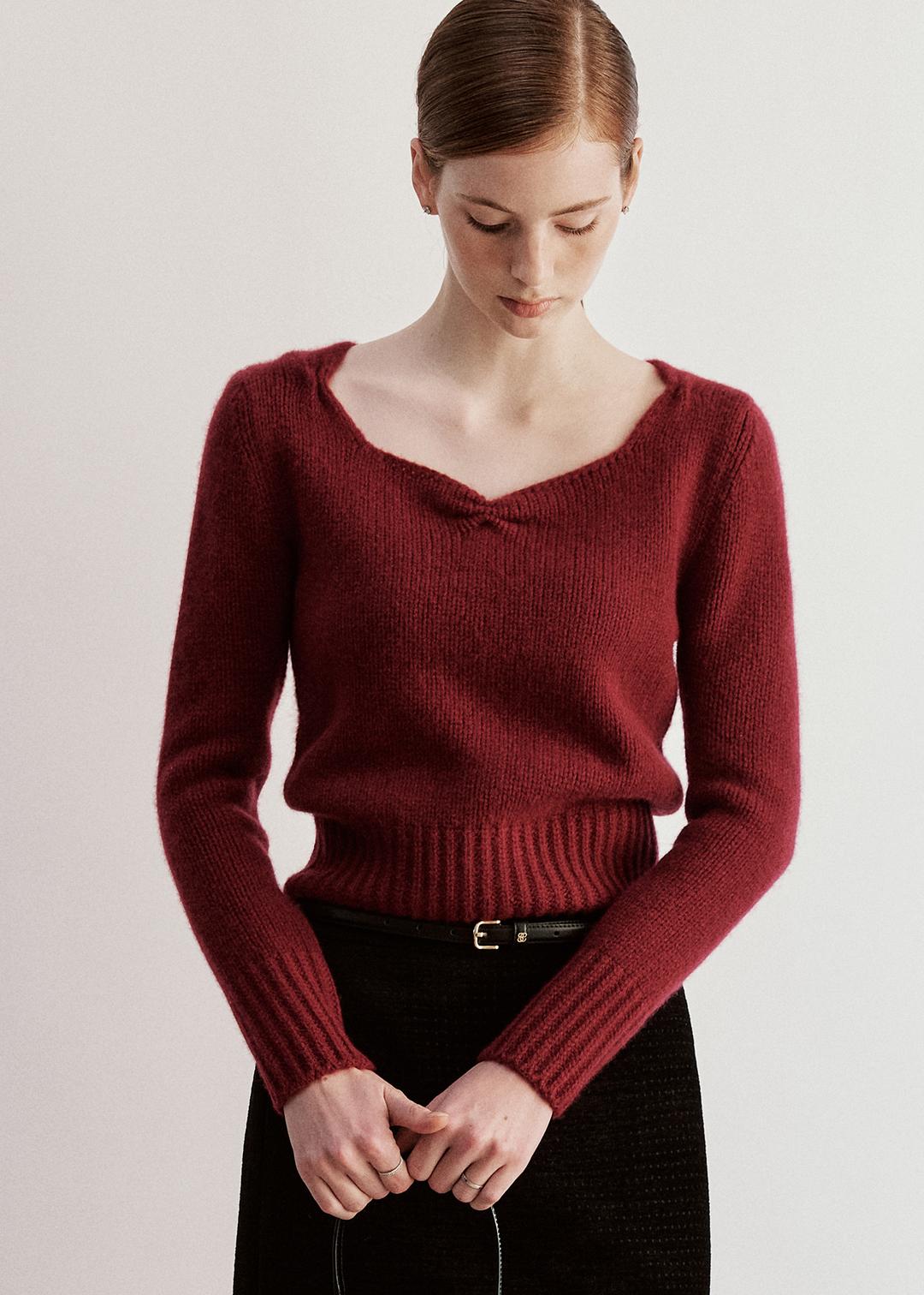 미셸 하트넥 셔링 니트