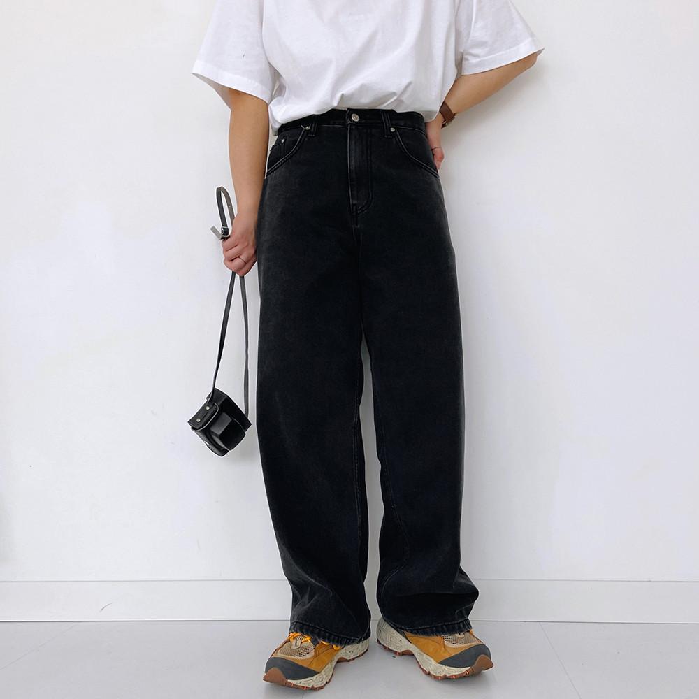 여남공용 케어 와이드 데님팬츠