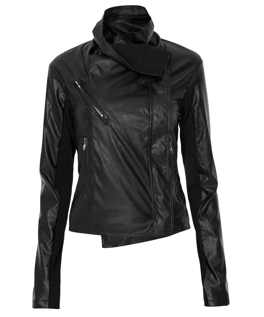 Asymmetrical Biker Leather Jacket (FL-047_Leather)