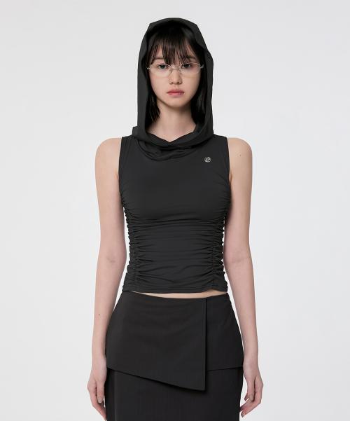 Hooded High Neck Sleeveless (FL-125_Black)