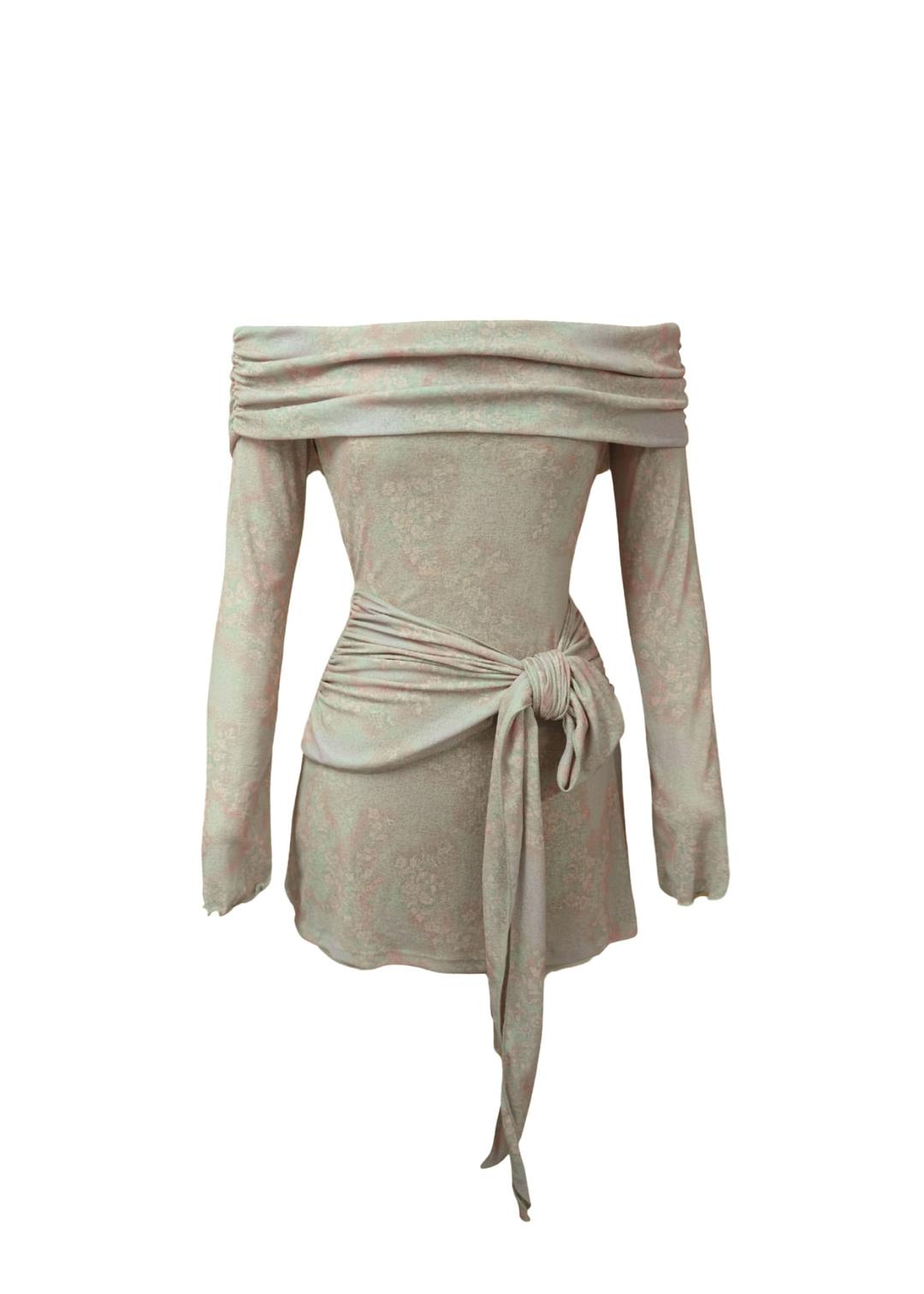 Off-shoulder fairy dress (green tea)