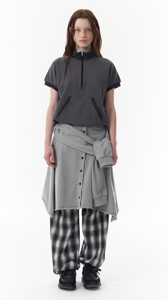 COTTON TIED SKIRT_GRAY