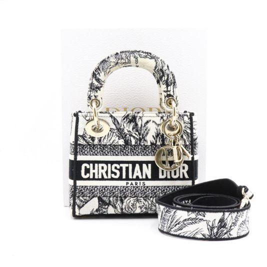 크리스찬 디올 LADY D-LITE 레이디 디라이트 자수 미니 토트백 aa42357