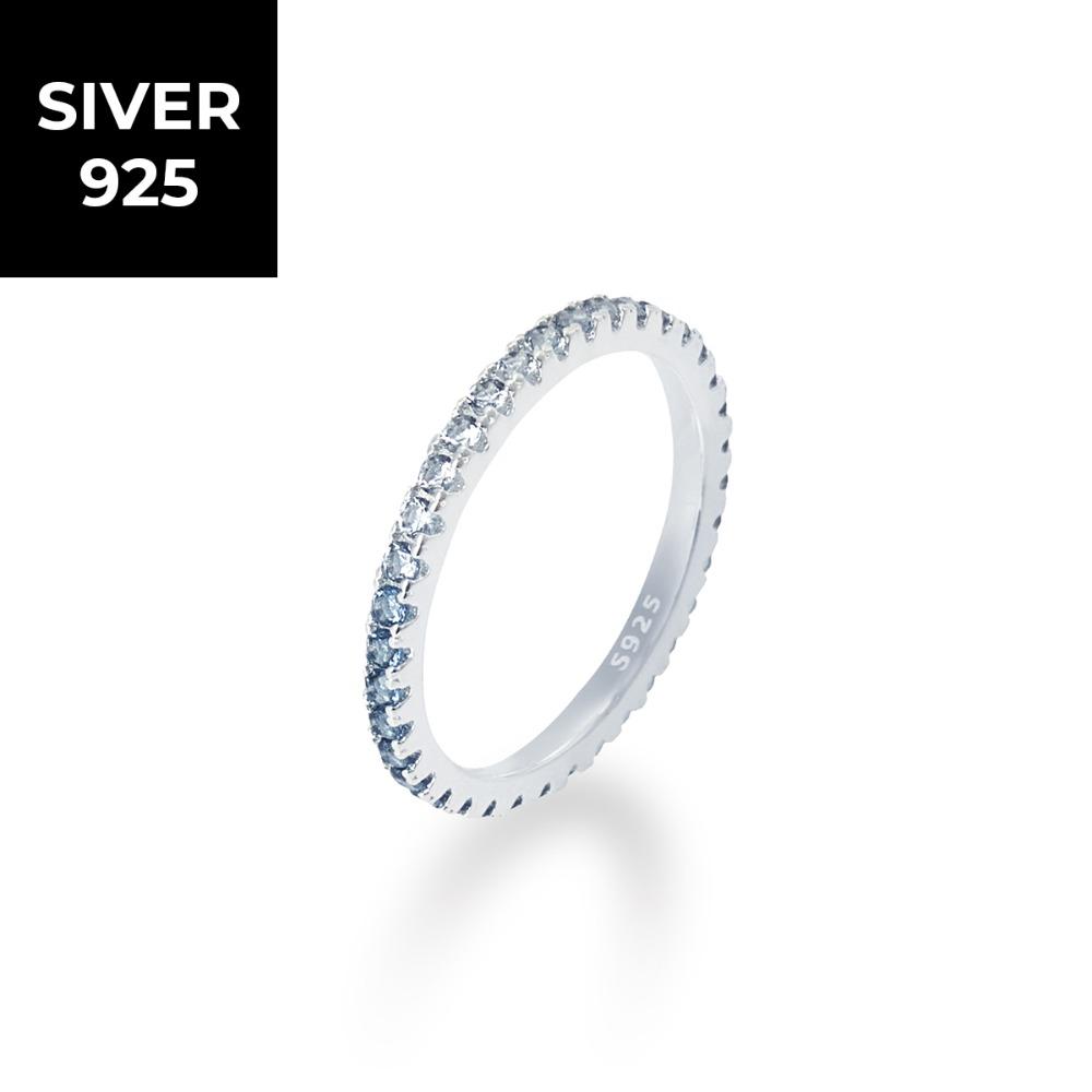 [S925] 2MM 그라데이션 테니스 반지 (실버)