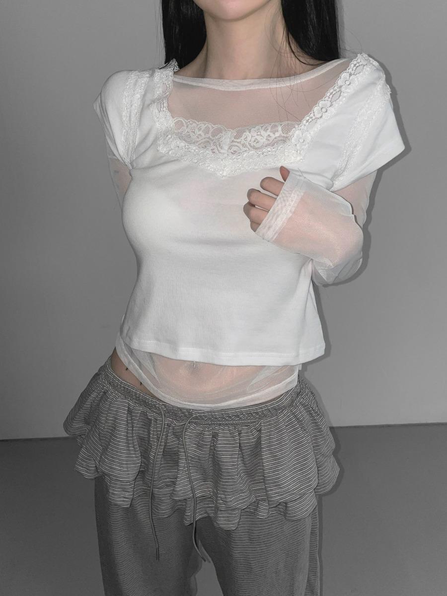 디에어타운 WHITE 바로배송 mirabell lace top(3 color)