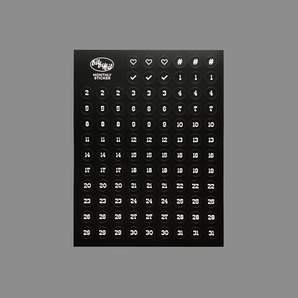 Monthly Sticker_Black