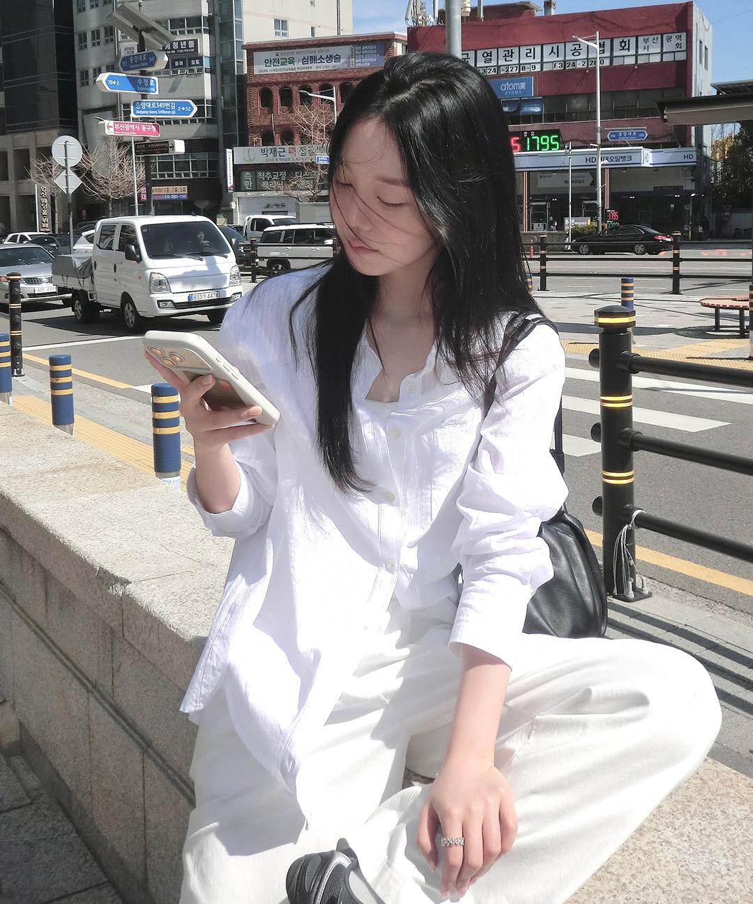 레터프롬문 레터즈 시스루 스트라이프 셔츠 ( 1 colors )