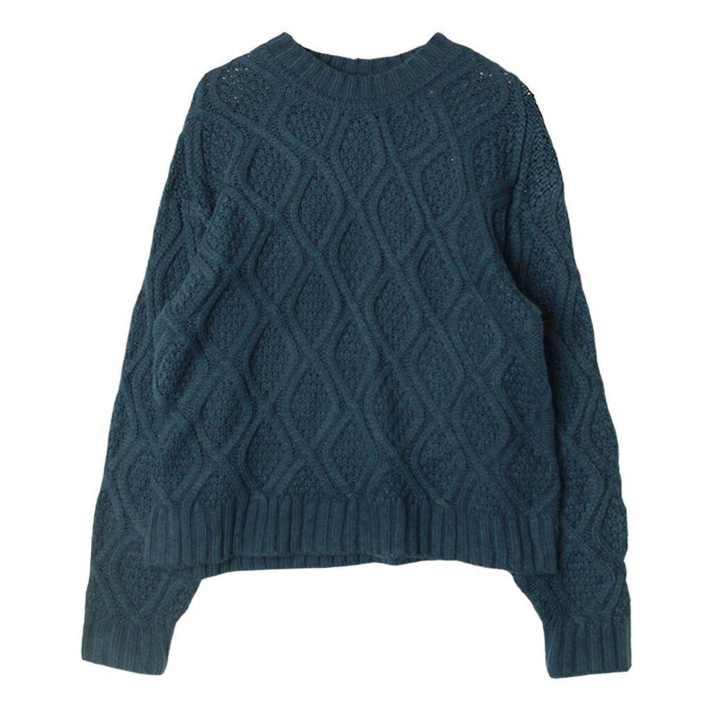 PAGEBOY페이지보이 블루 패턴 니트 / WOMEN F