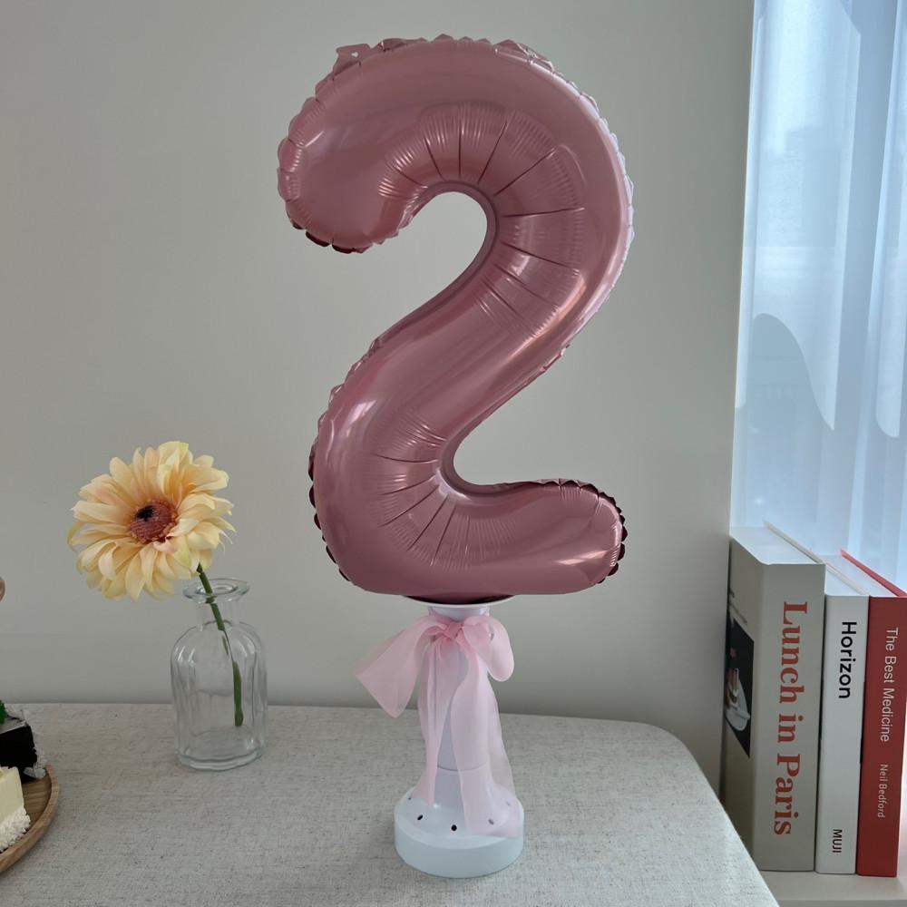 숫자 풍선 스탠드 세트 생일파티 핑크 2 두돌생일상 기념일