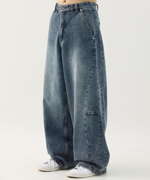 커브드 어웨이 데님 팬츠