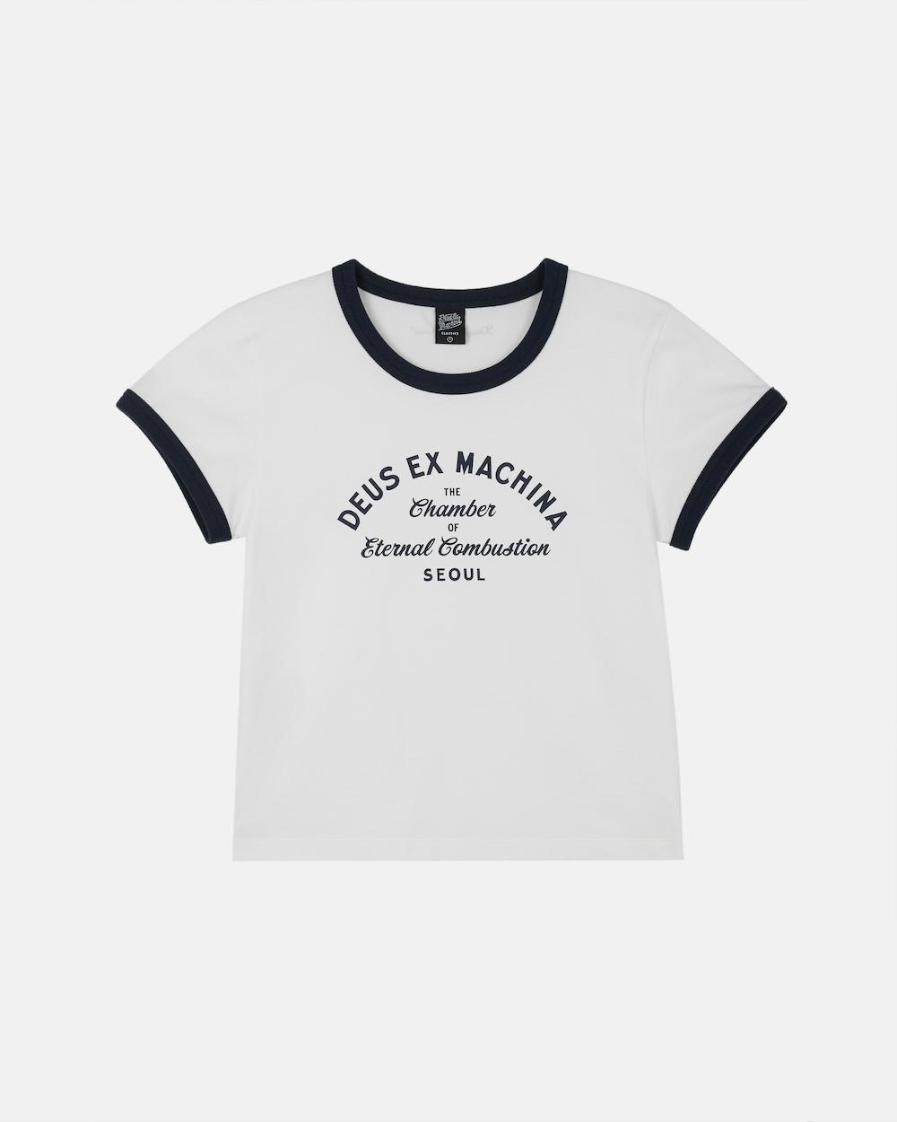 W. Script Address Ringer Tee_White