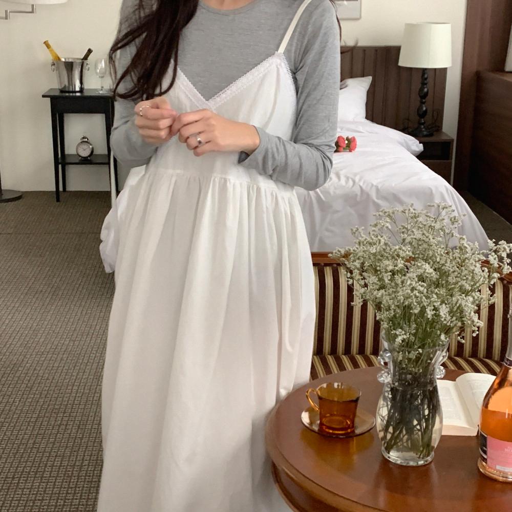 니어 레이스끈 원피스 3color : 피윌