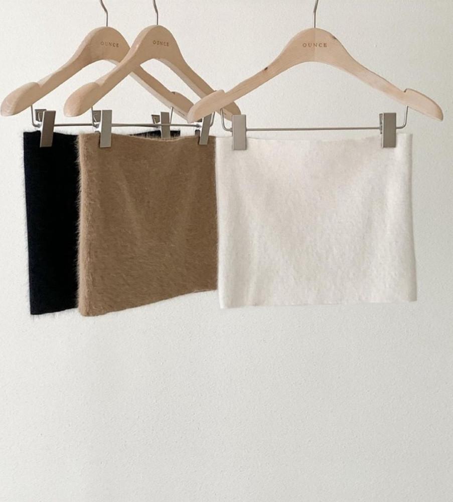 [블랙 베이지 당일배송] OUNCE 온스 앙고라 뷔스티에 니트 탑 레이어드룩 이너프