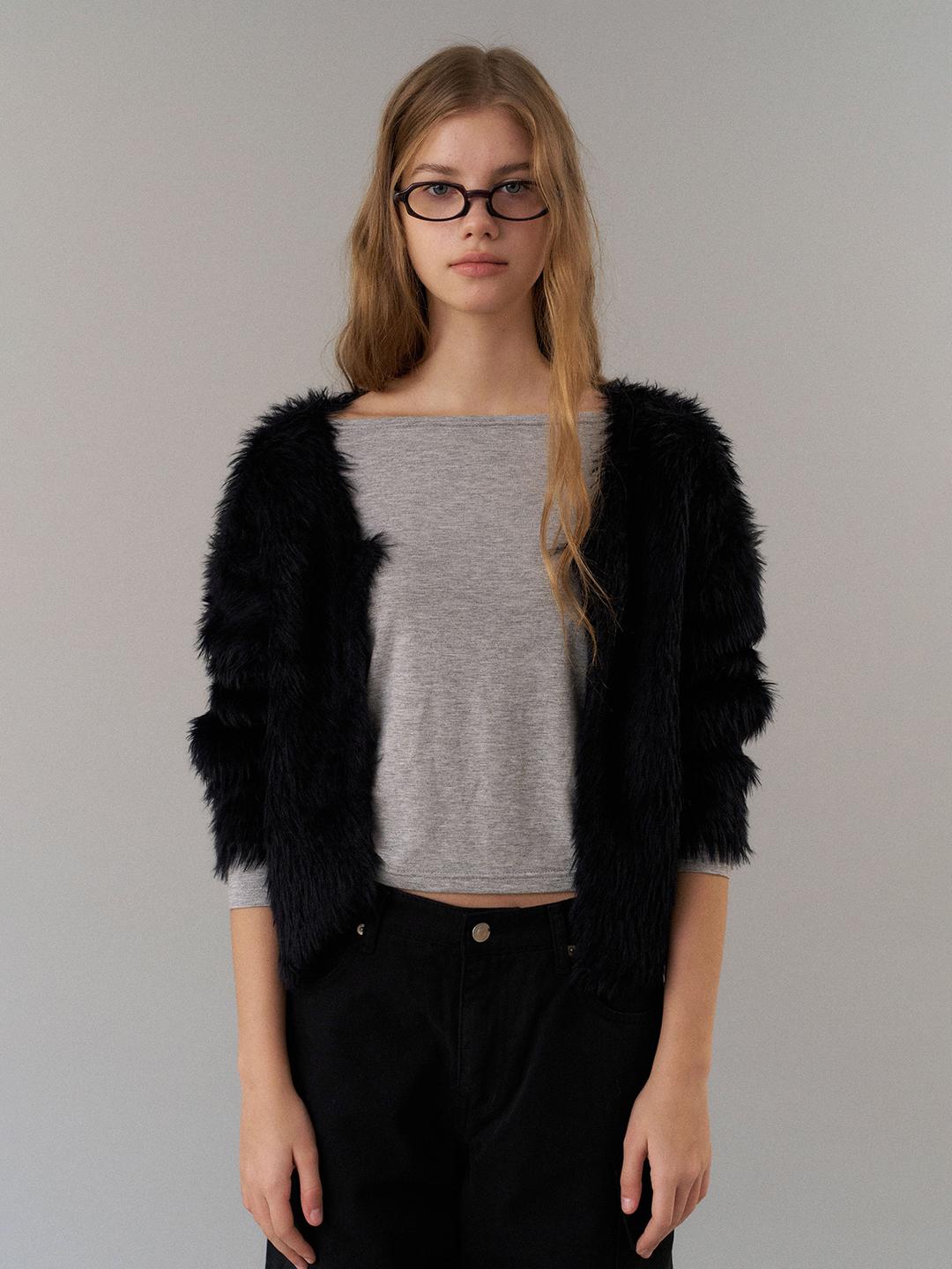 teddy cardigan (black)