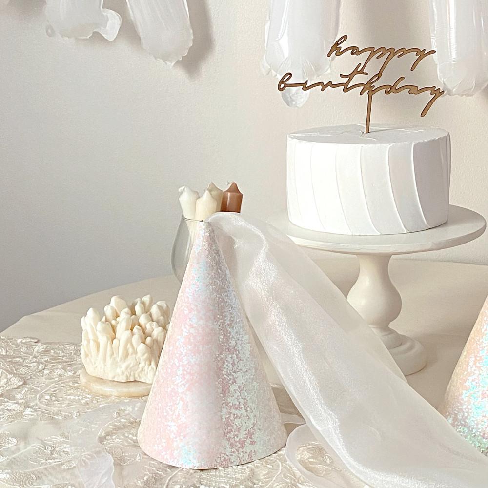 요정 베일 파티햇 [화이트 고깔 생일 용품 이벤트 돌 백일 모자]