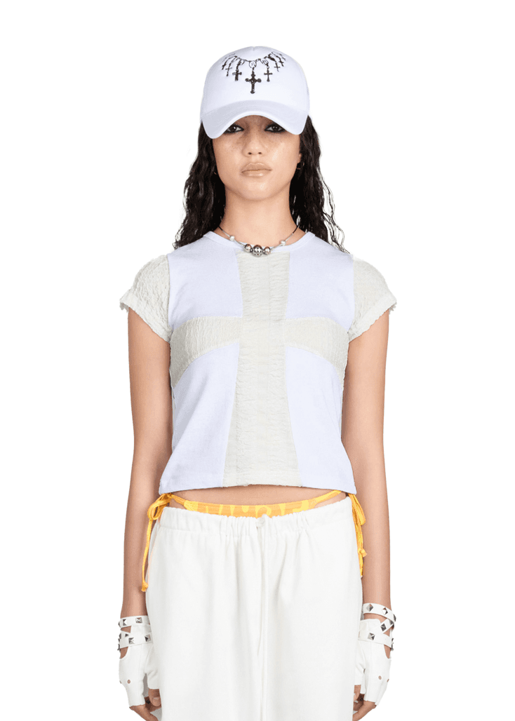 3 CUT SLIM T SHIRT IN WHITE
