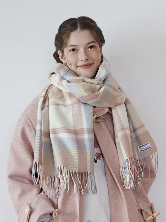 BIG CHECK MUFFLER [BEIGE]