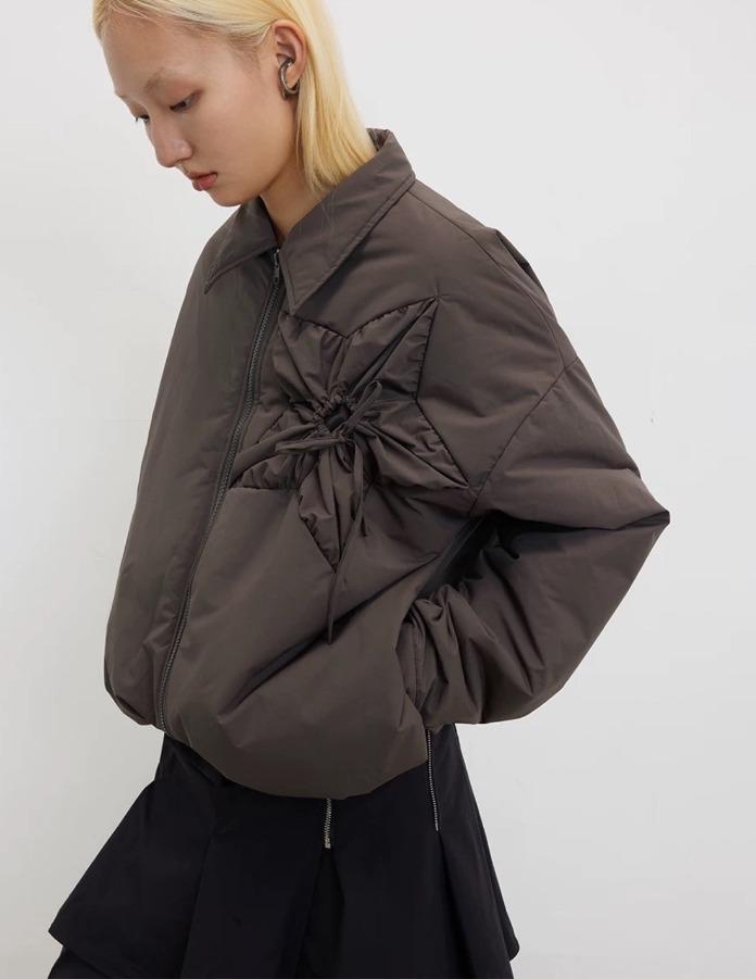 CONP Zip-up Star Padded Jacket (브라운)
