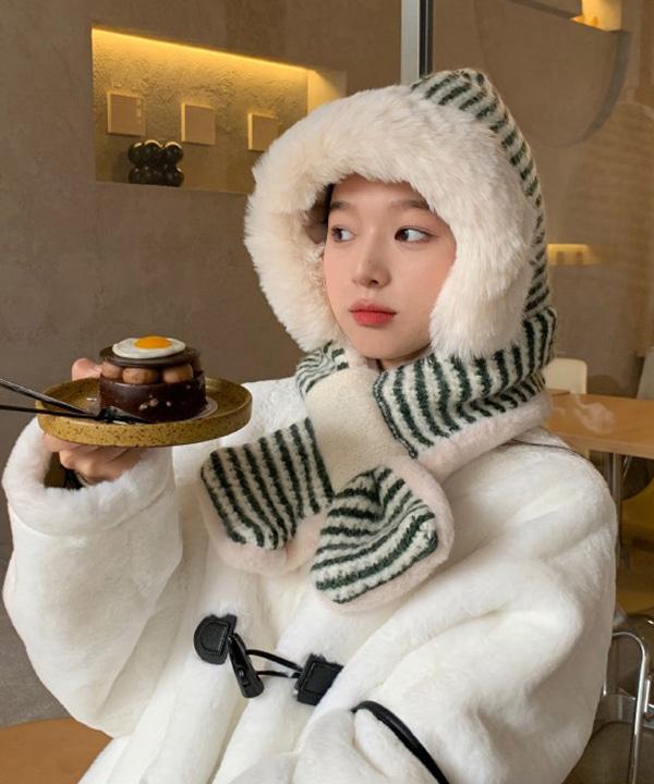 무료배송 꼬마난쟁이 모자머플러 (블랙,퍼플,옐로우,그레이,베이지,그린)