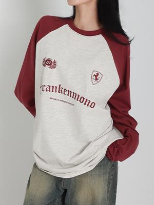 프랑켄모노 포스 배색 나그랑 긴팔티셔츠